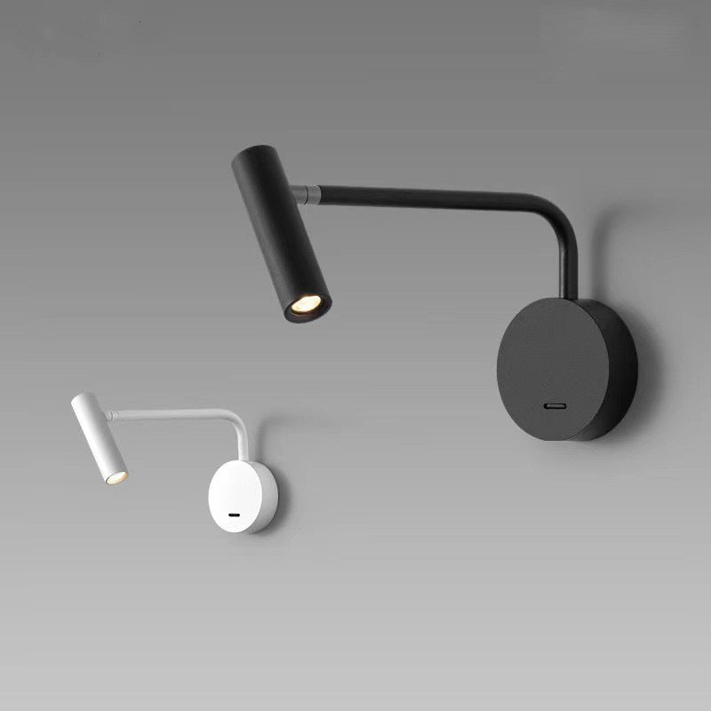 Ray Nórdico Foco Metal/Acrílico Aplique de Pared Negro