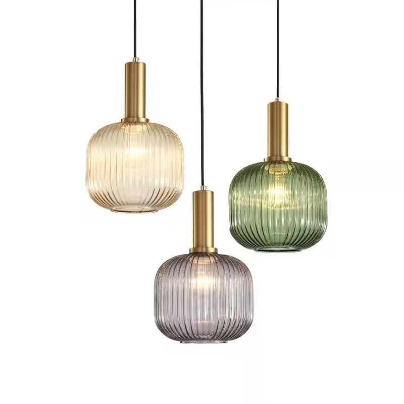 Hailie Retro Nórdica Lámpara Colgante Metal/Vidrio Gris/Verde