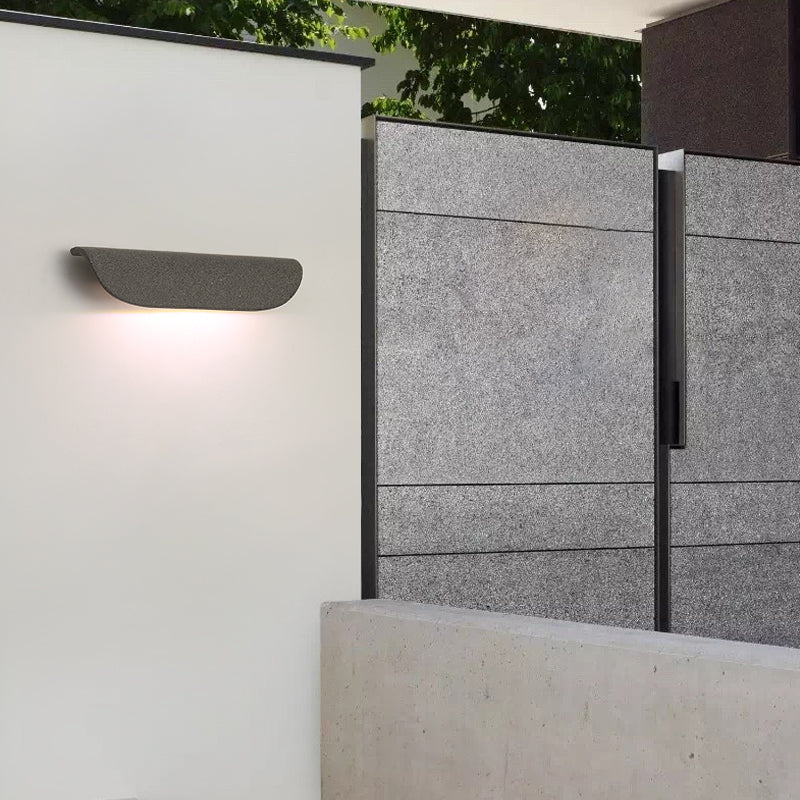 Auer Moderno Flexión Metal LED Aplique de Pared Exterior Negro/Blanco