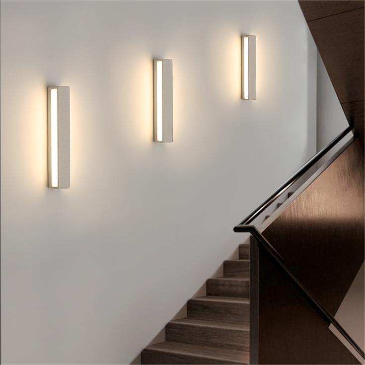 Edge Moderno Rectangular Metal/Acrílico LED Aplique de Pared Exterior Negro/Blanco
