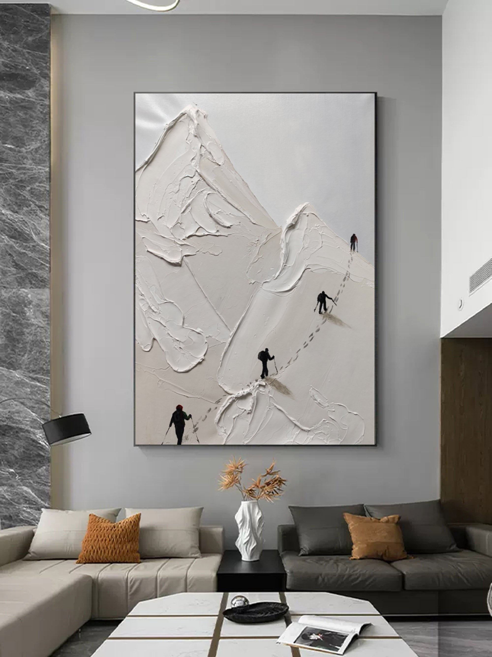 Skier Mural con Textura de Yeso - Letslighting