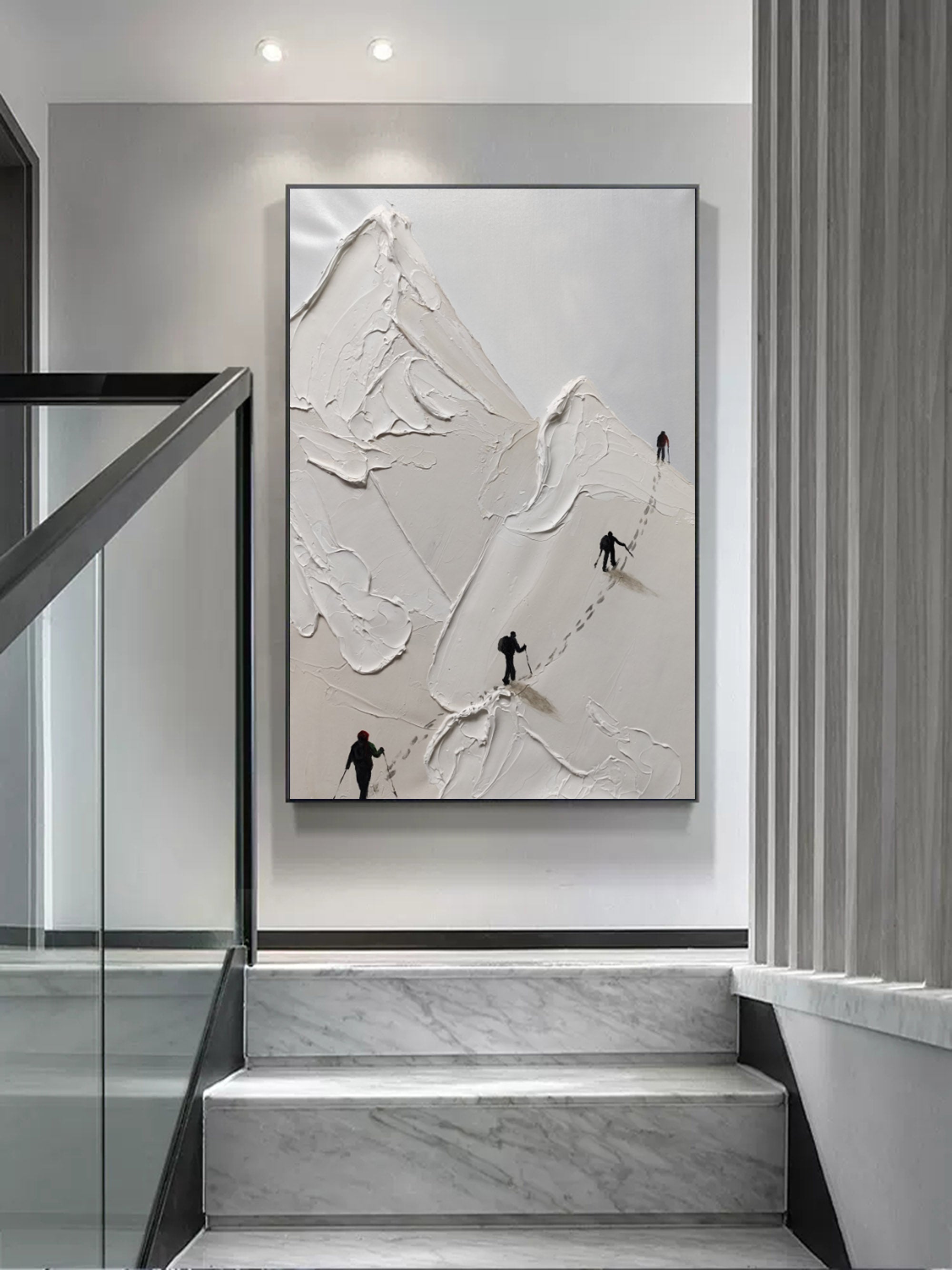 Skier Mural con Textura de Yeso - Letslighting