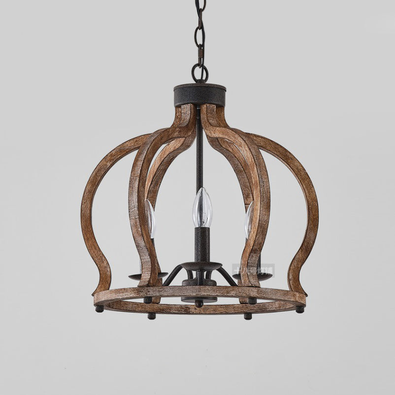 Vivinir Vintage Industrial Aura Farmhouse Wooden Metal Pendant Lamp - Lamp Copper