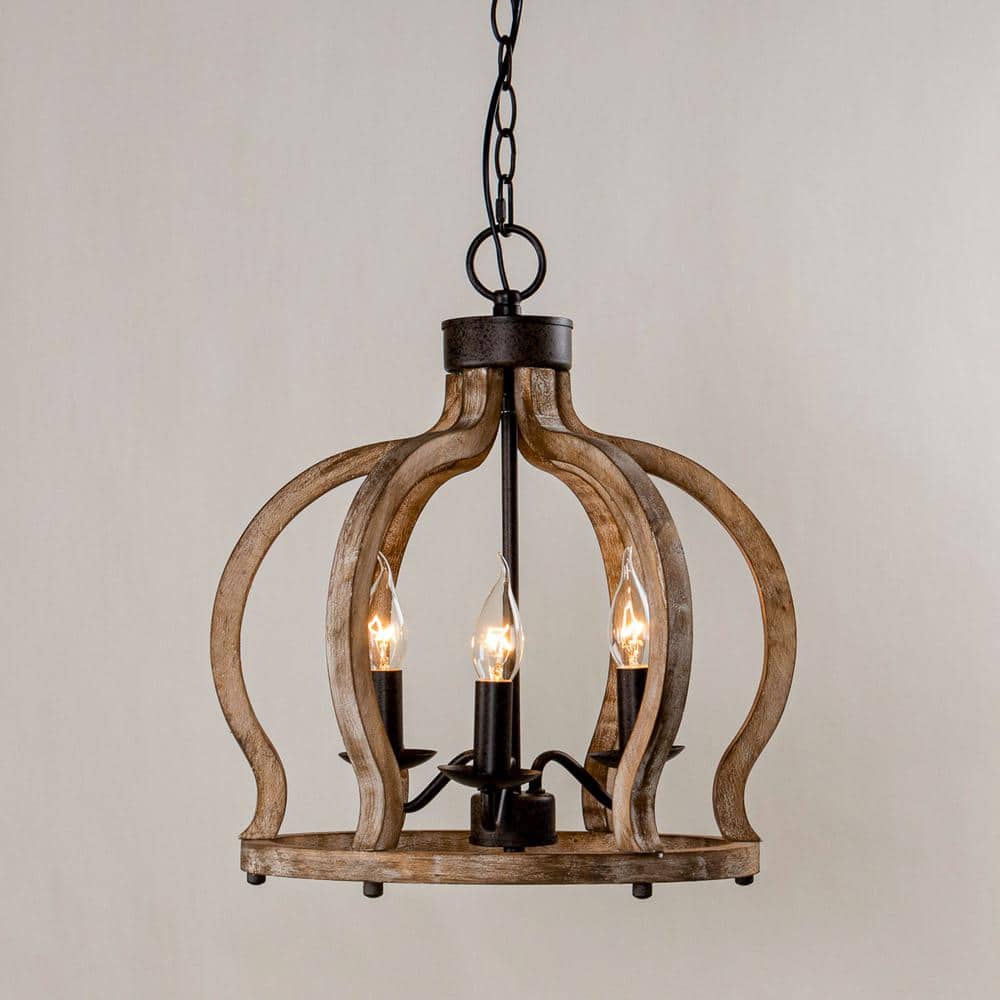 Vivinir Vintage Industrial Aura Farmhouse Wooden Metal Pendant Lamp - Lamp Copper