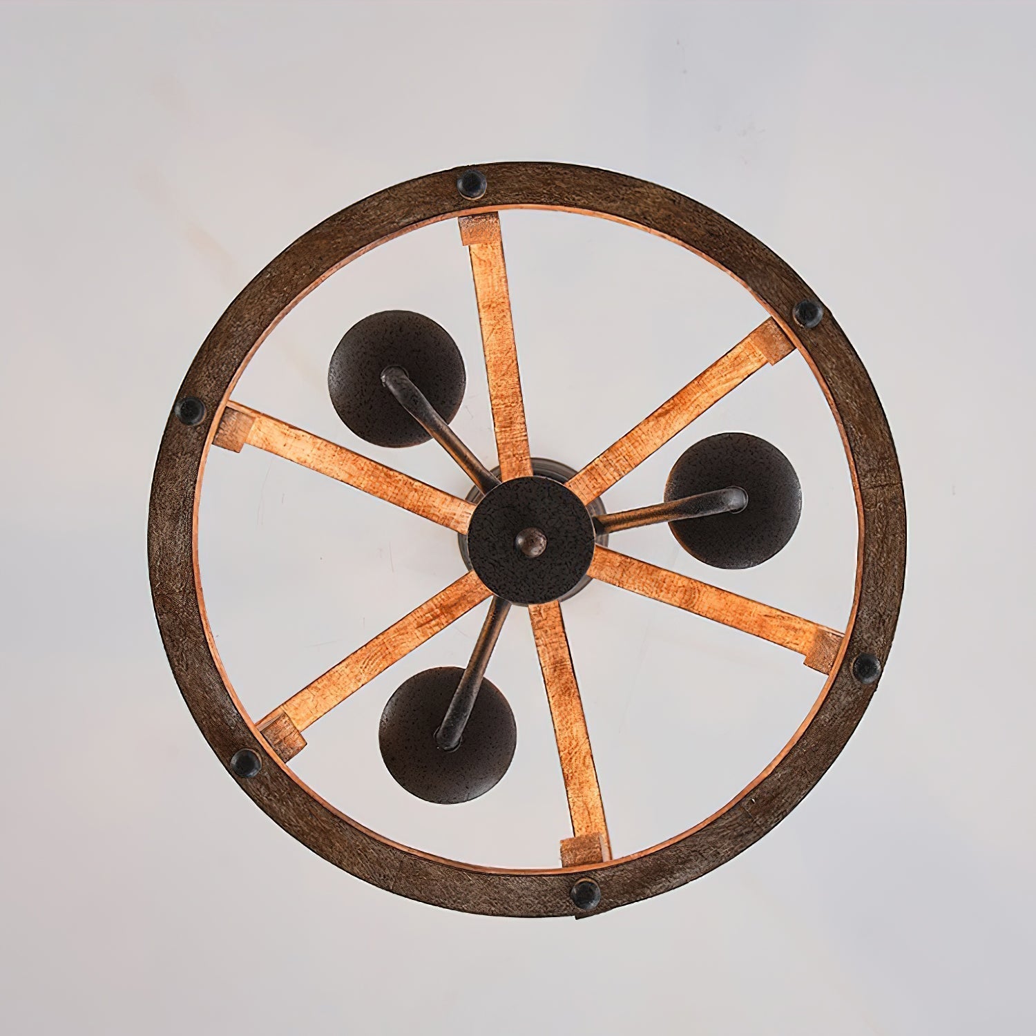 Vivinir Vintage Industrial Aura Farmhouse Wooden Metal Pendant Lamp - Lamp Copper