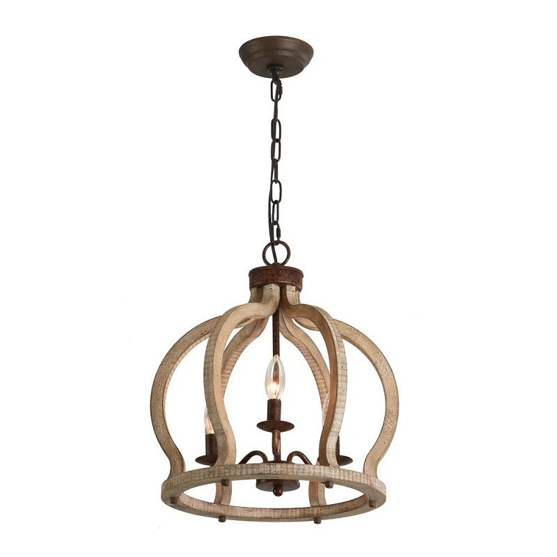 Vivinir Vintage Industrial Aura Farmhouse Wooden Metal Pendant Lamp - Lamp Copper
