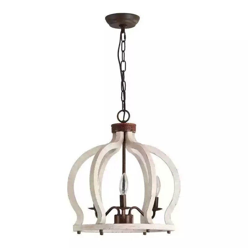 Vivinir Vintage Industrial Aura Farmhouse Wooden Metal Pendant Lamp - Lamp Copper