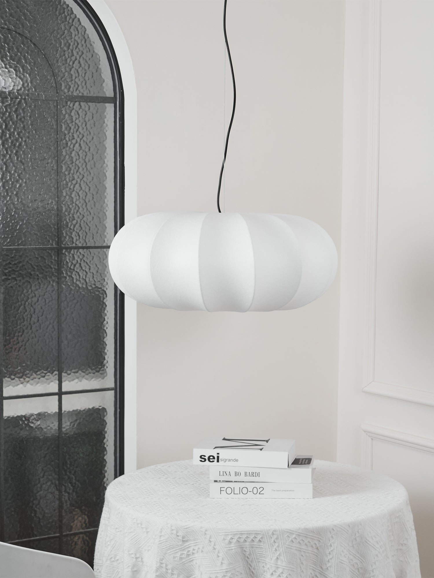 Oblate Silk Pendant Lamp - Letslighting