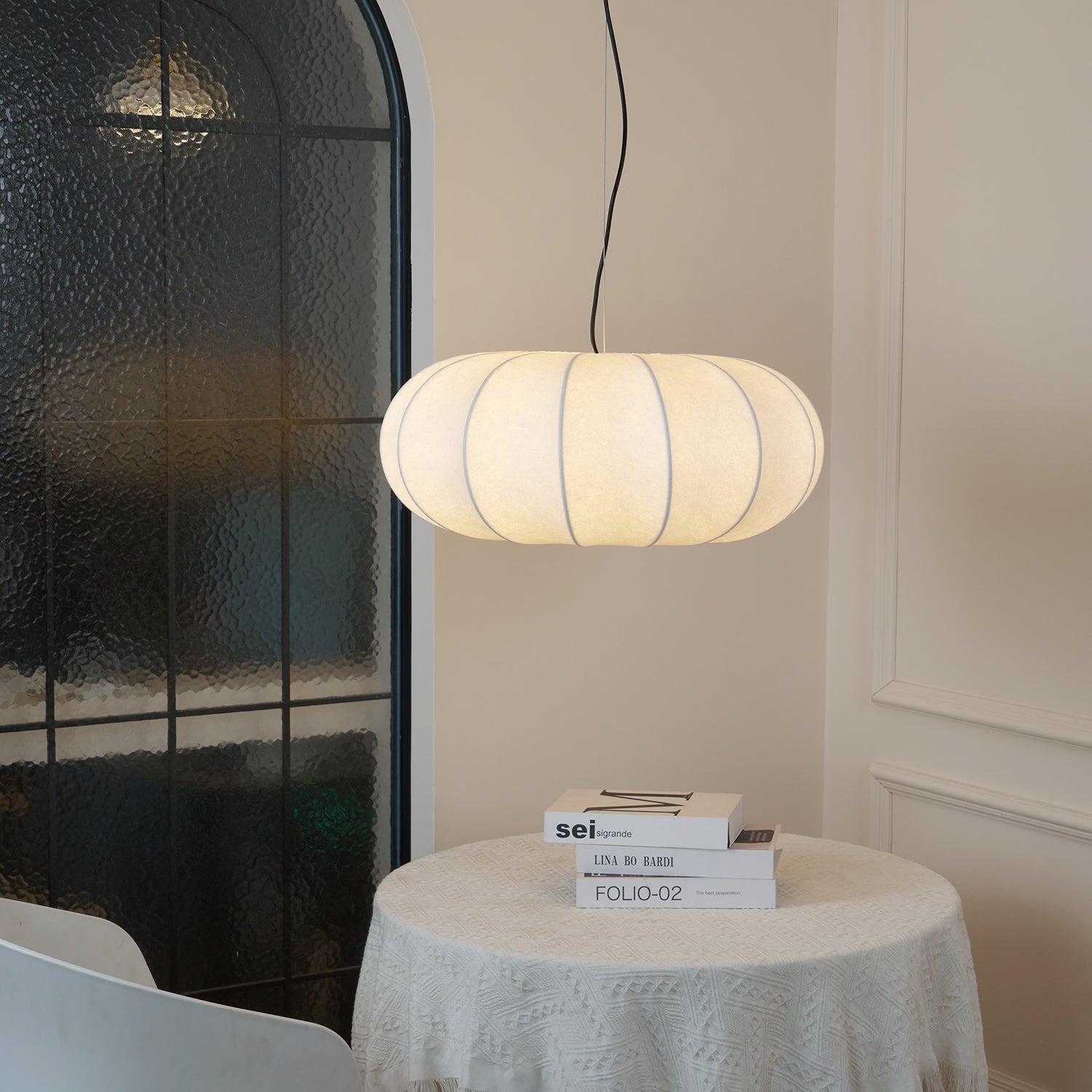 Oblate Silk Pendant Lamp - Letslighting