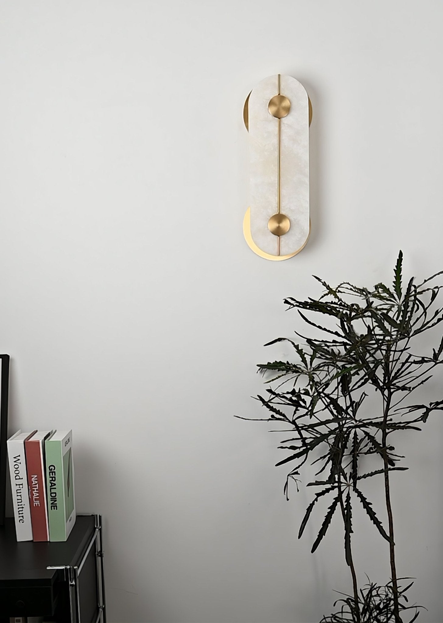 Selene Alabaster Wall Light Brass - Letslighting