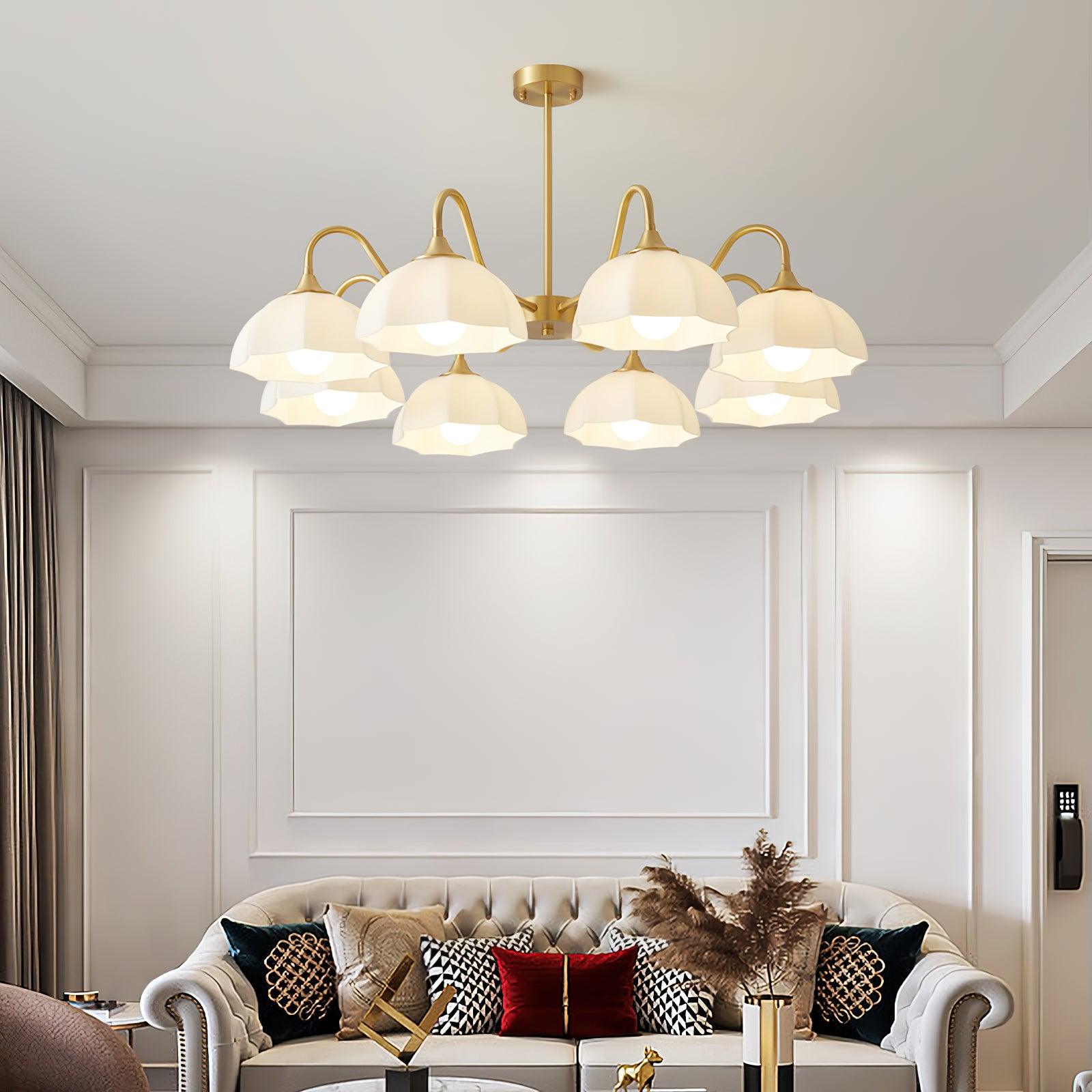 Octagonal Glass Bowl Chandelier - Letslighting