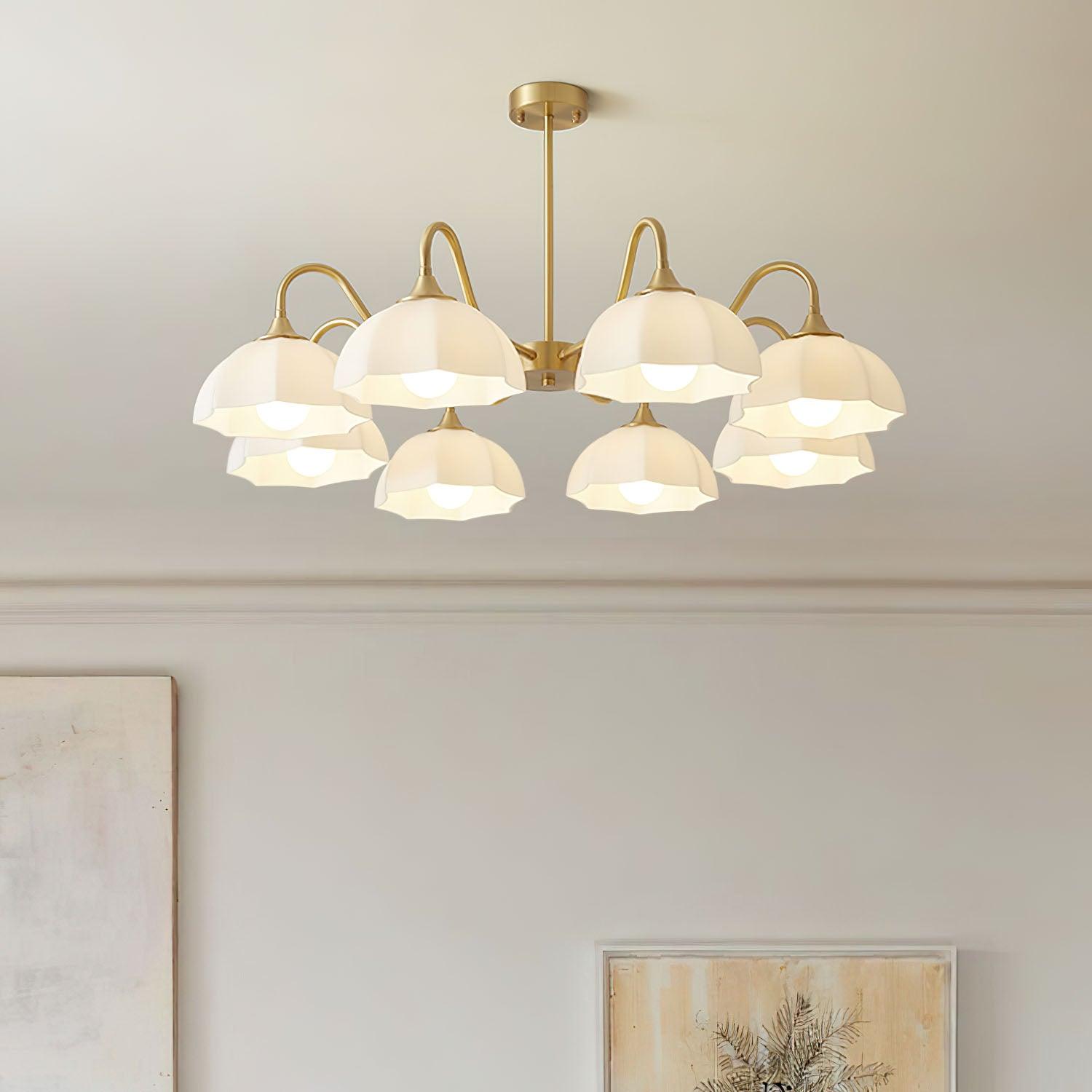 Octagonal Glass Bowl Chandelier - Letslighting