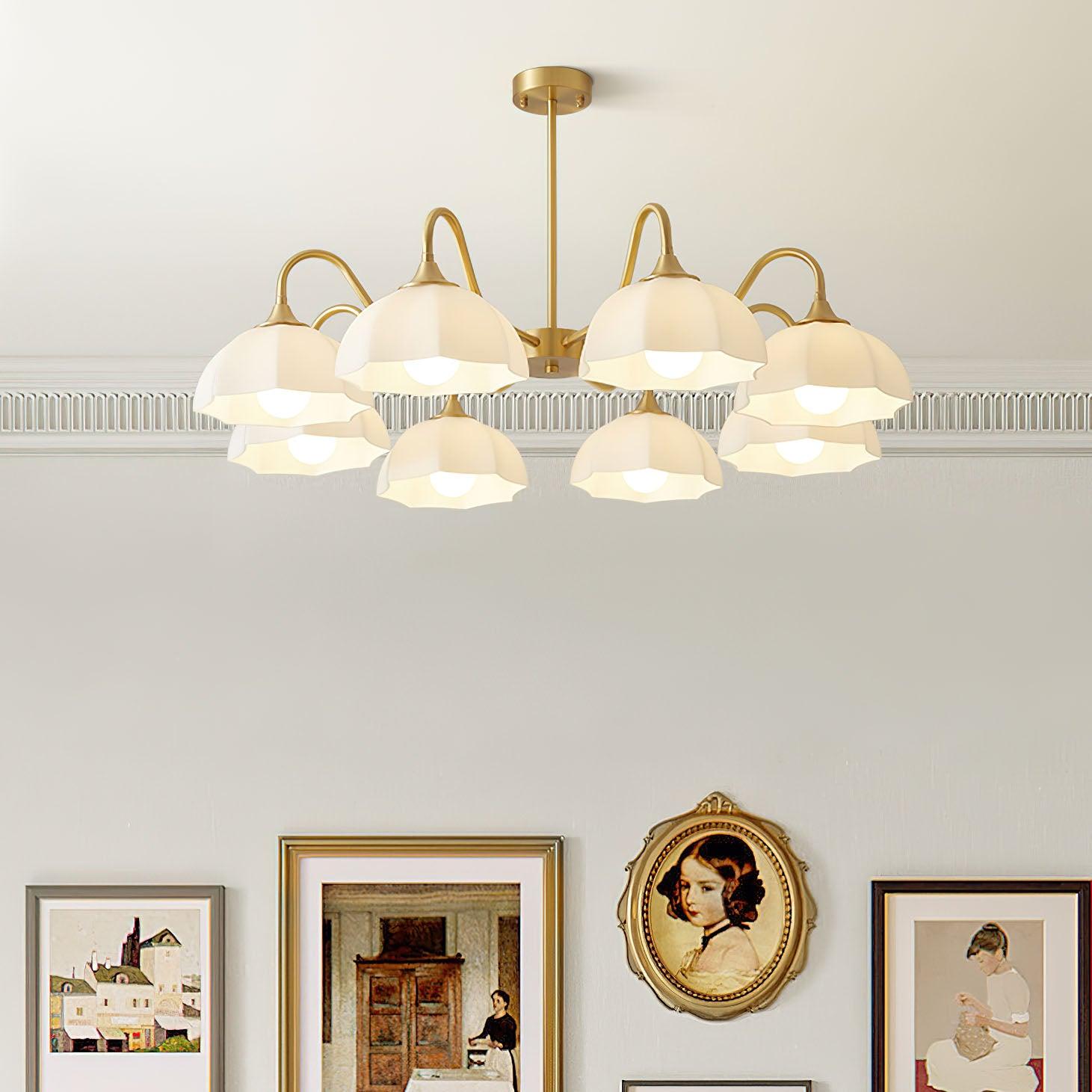 Octagonal Glass Bowl Chandelier - Letslighting