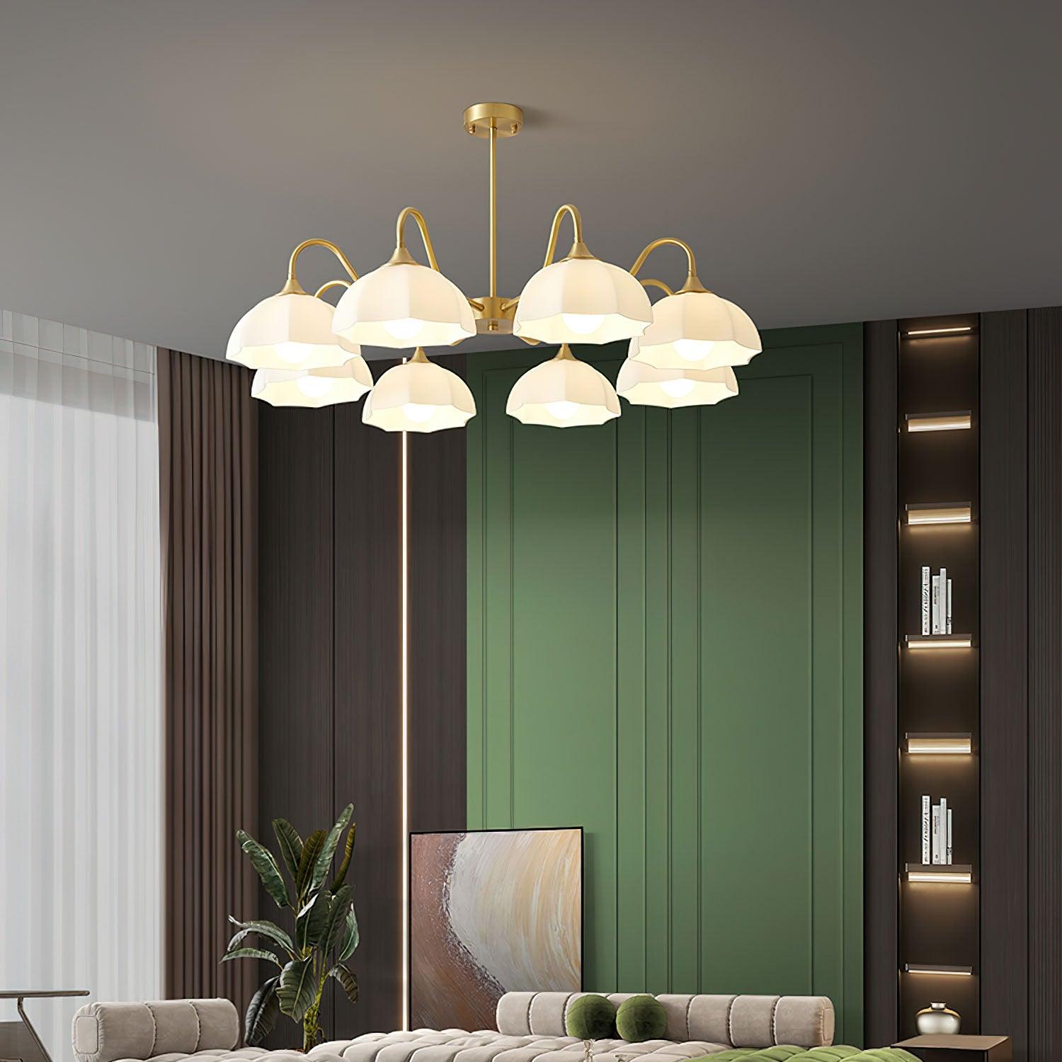 Octagonal Glass Bowl Chandelier - Letslighting