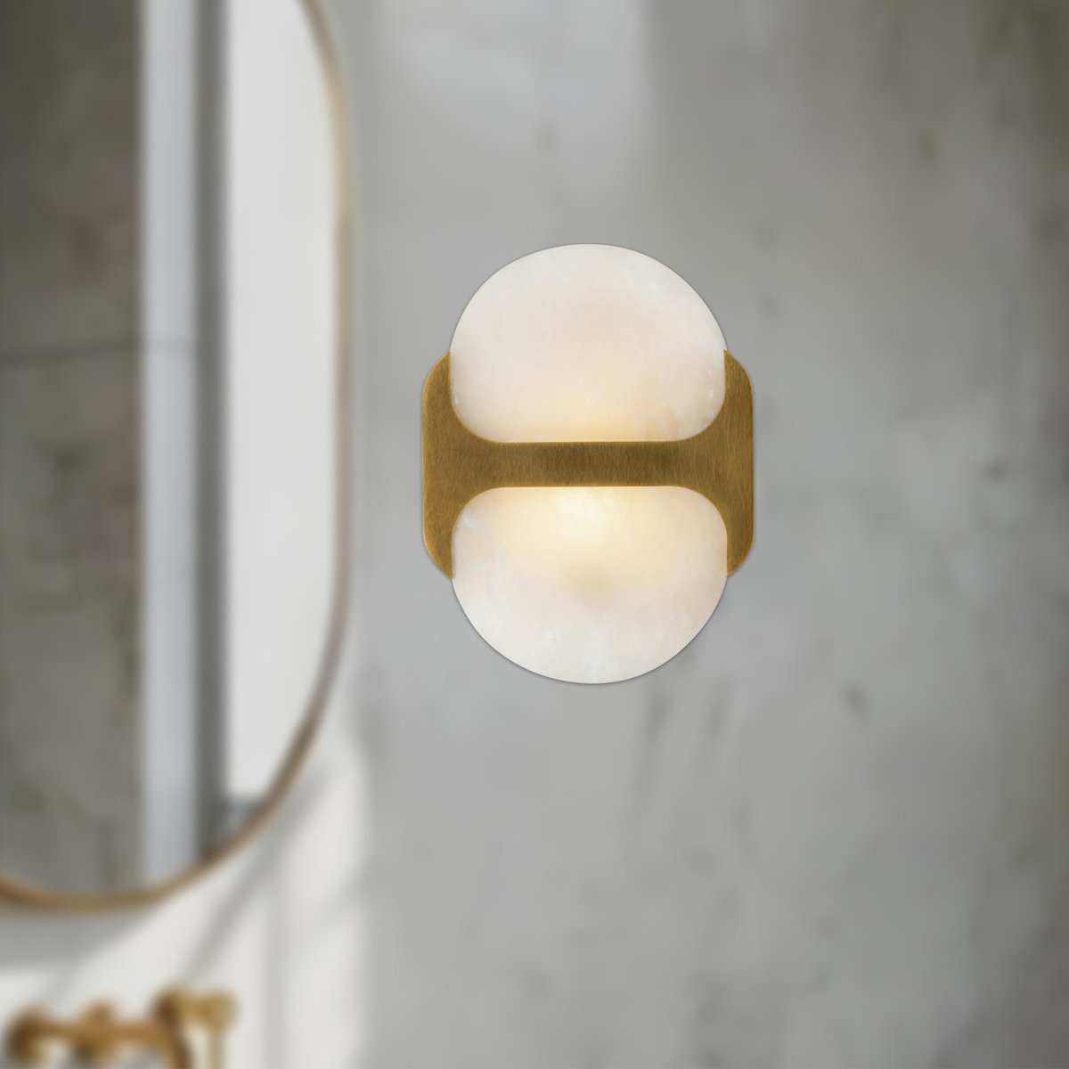 Ulthaora Double Globe Alabaster Wall Light - Letslighting