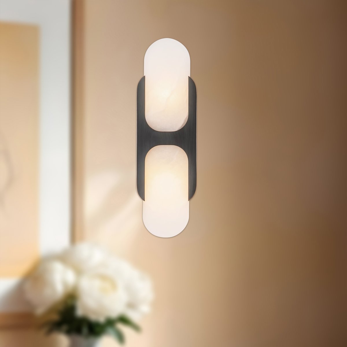 Ulthaora Double Globe Alabaster Wall Light - Letslighting