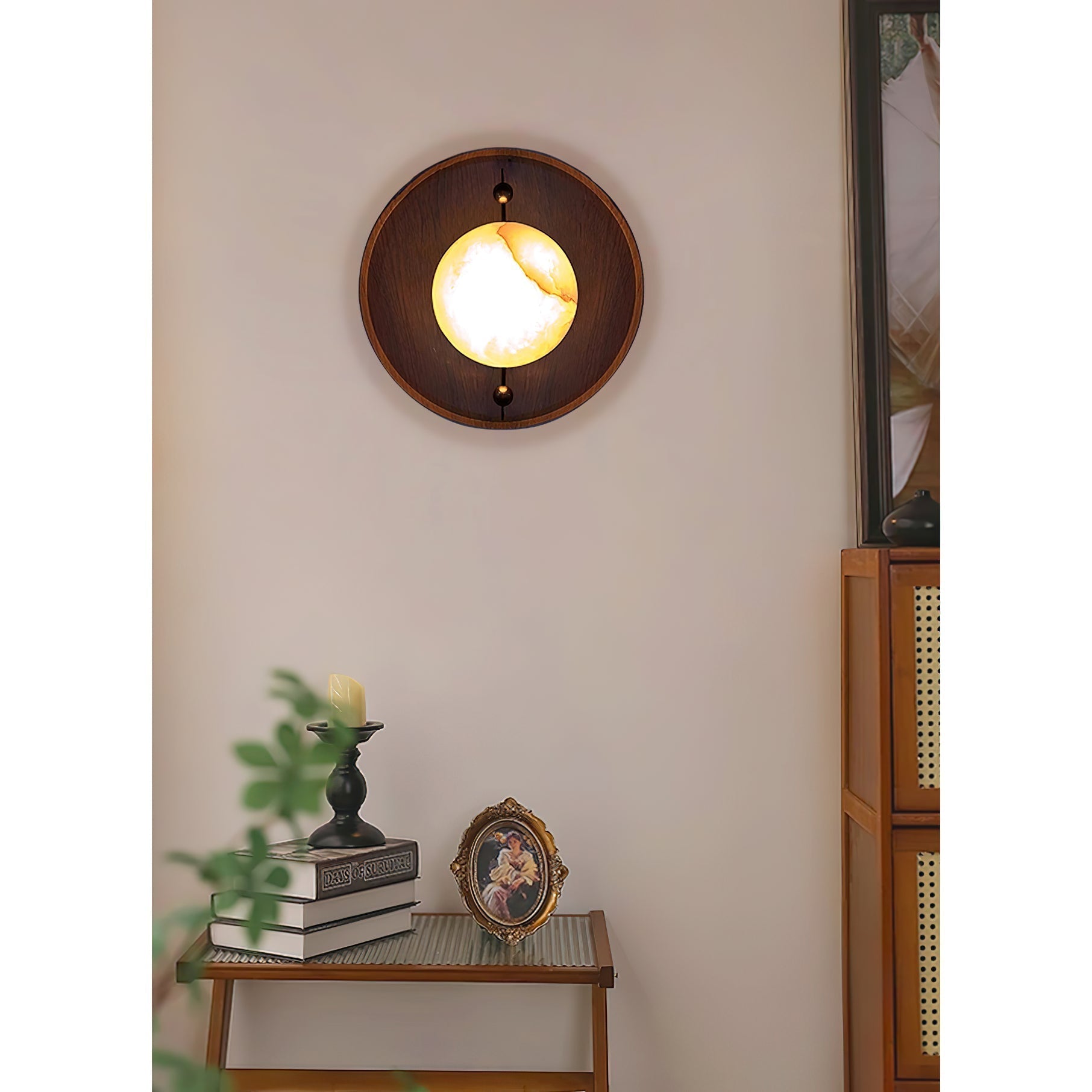 Evtala Modern Minimalist Metal Alabaster Wall Lamp - Lamp Copper