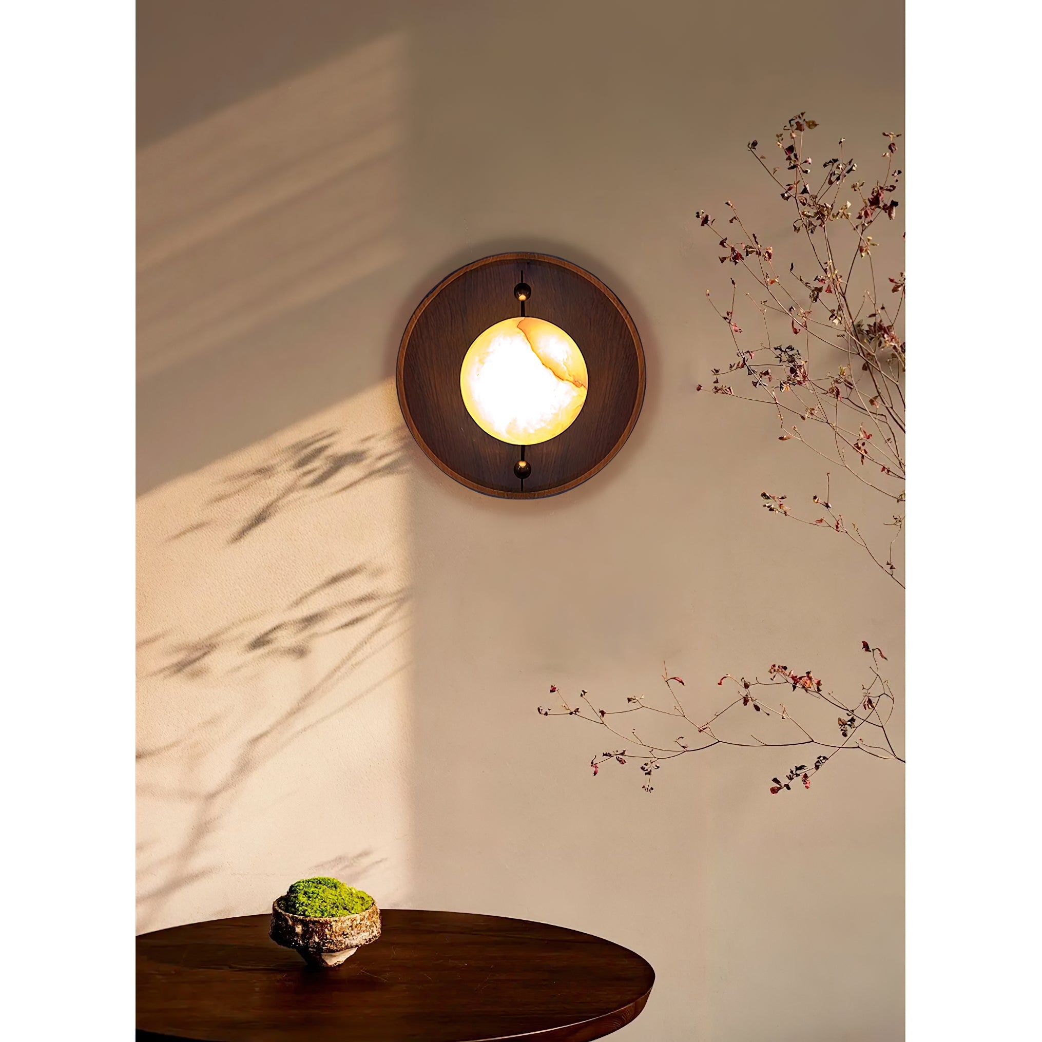 Evtala Modern Minimalist Metal Alabaster Wall Lamp - Lamp Copper
