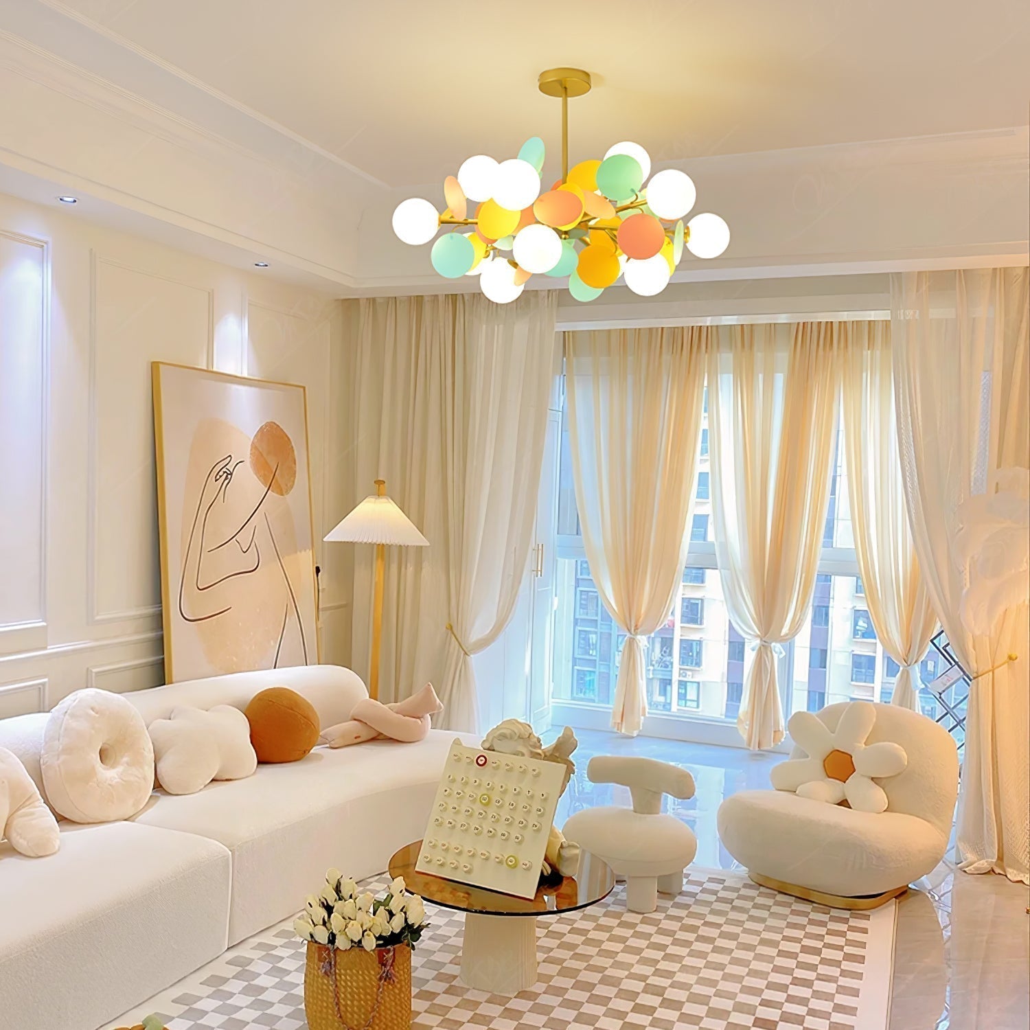 Off White Tree Chandelier - Letslighting