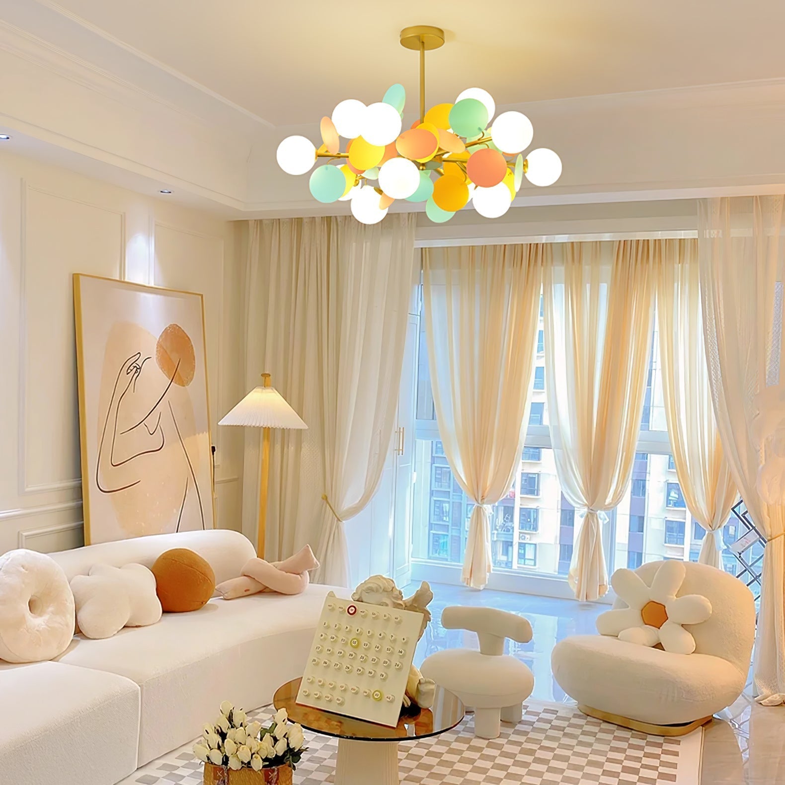 Off White Tree Chandelier - Letslighting
