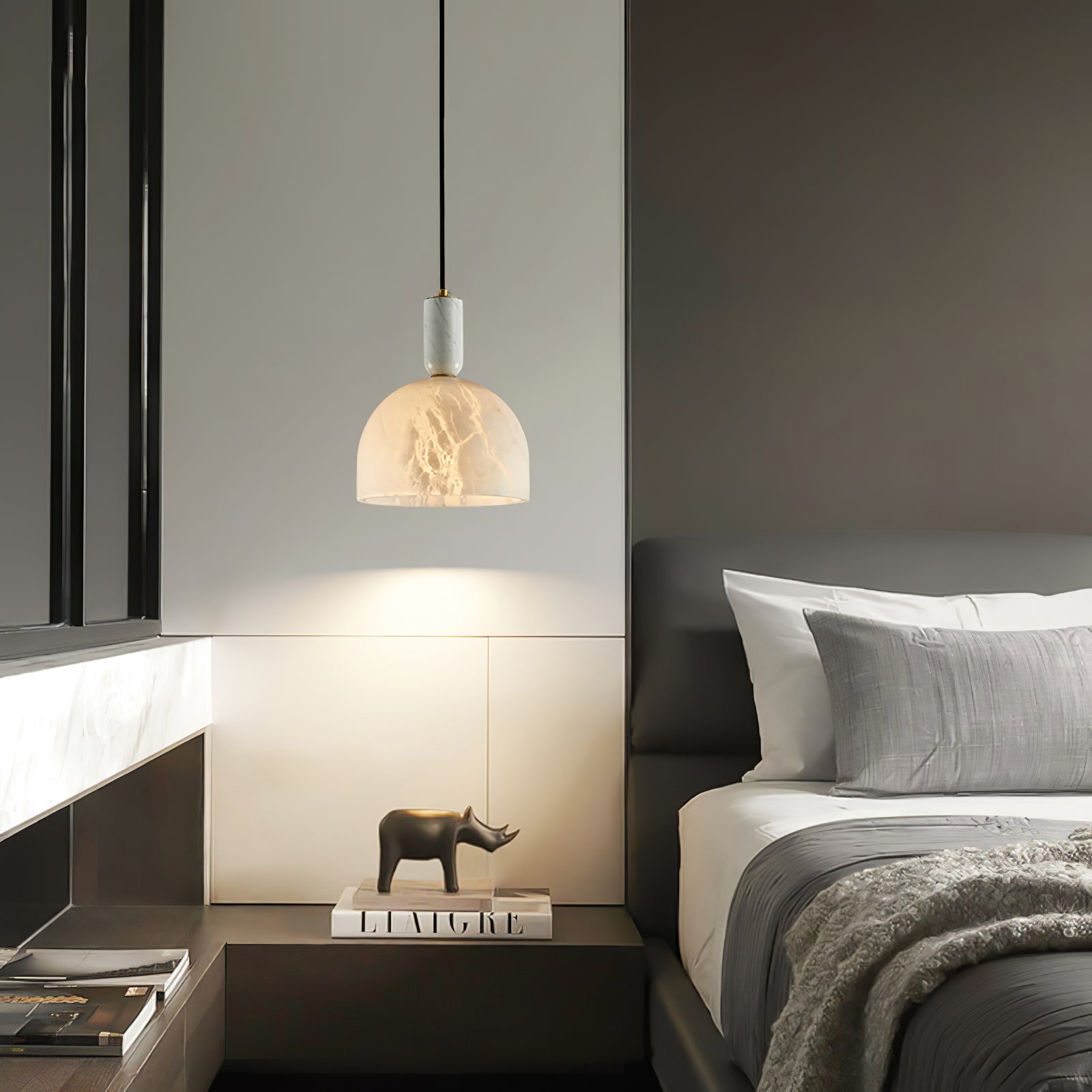 Ulcaris Modern Minimalist Alabaster Pendnat Light - Lamp Copper