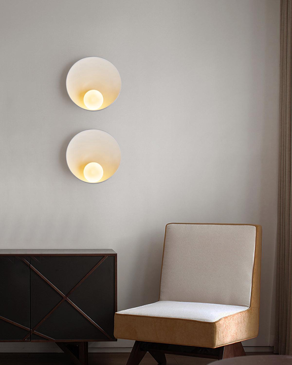Wall Light Resin Cup Shade Metal Accent Minimalist Cozy - Letslighting