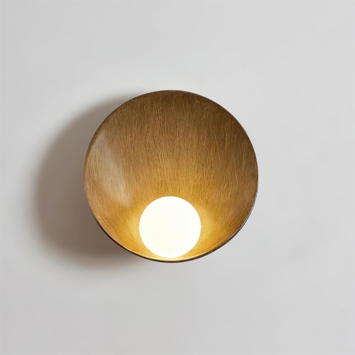 Wall Light Resin Cup Shade Metal Accent Minimalist Cozy - Letslighting