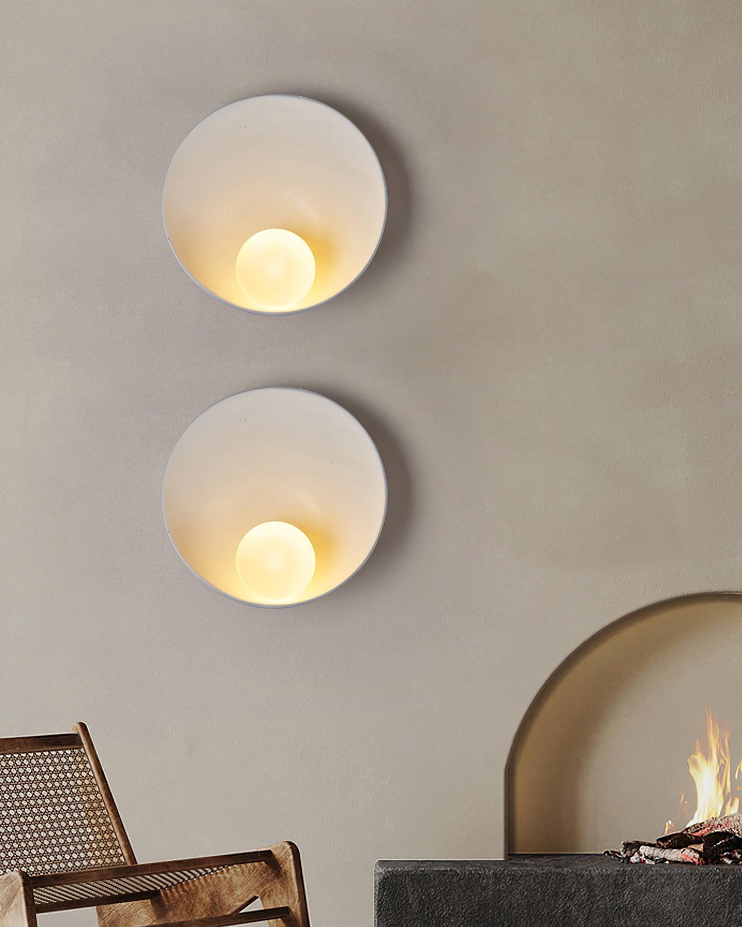 Wall Light Resin Cup Shade Metal Accent Minimalist Cozy - Letslighting