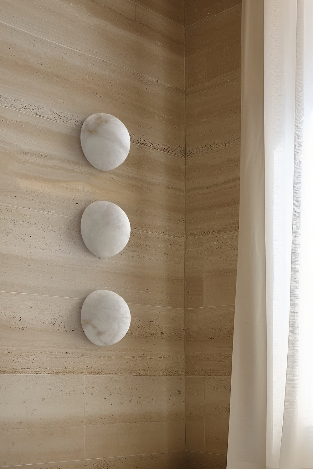 Nyraean Modern Minimalist Alabaster Wall Lamp - Lamp Copper