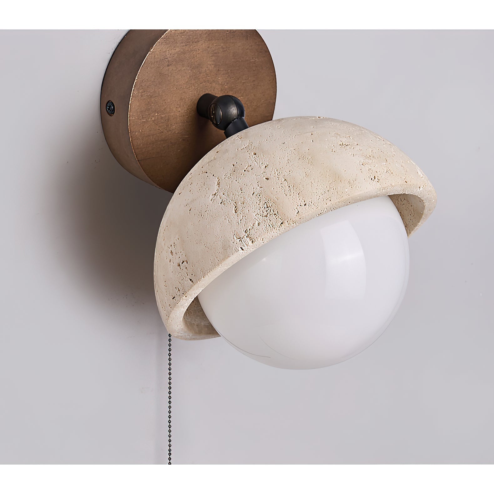 Myrinir Modern Minimalist Wood Travertine Wall Lamp - Lamp Copper
