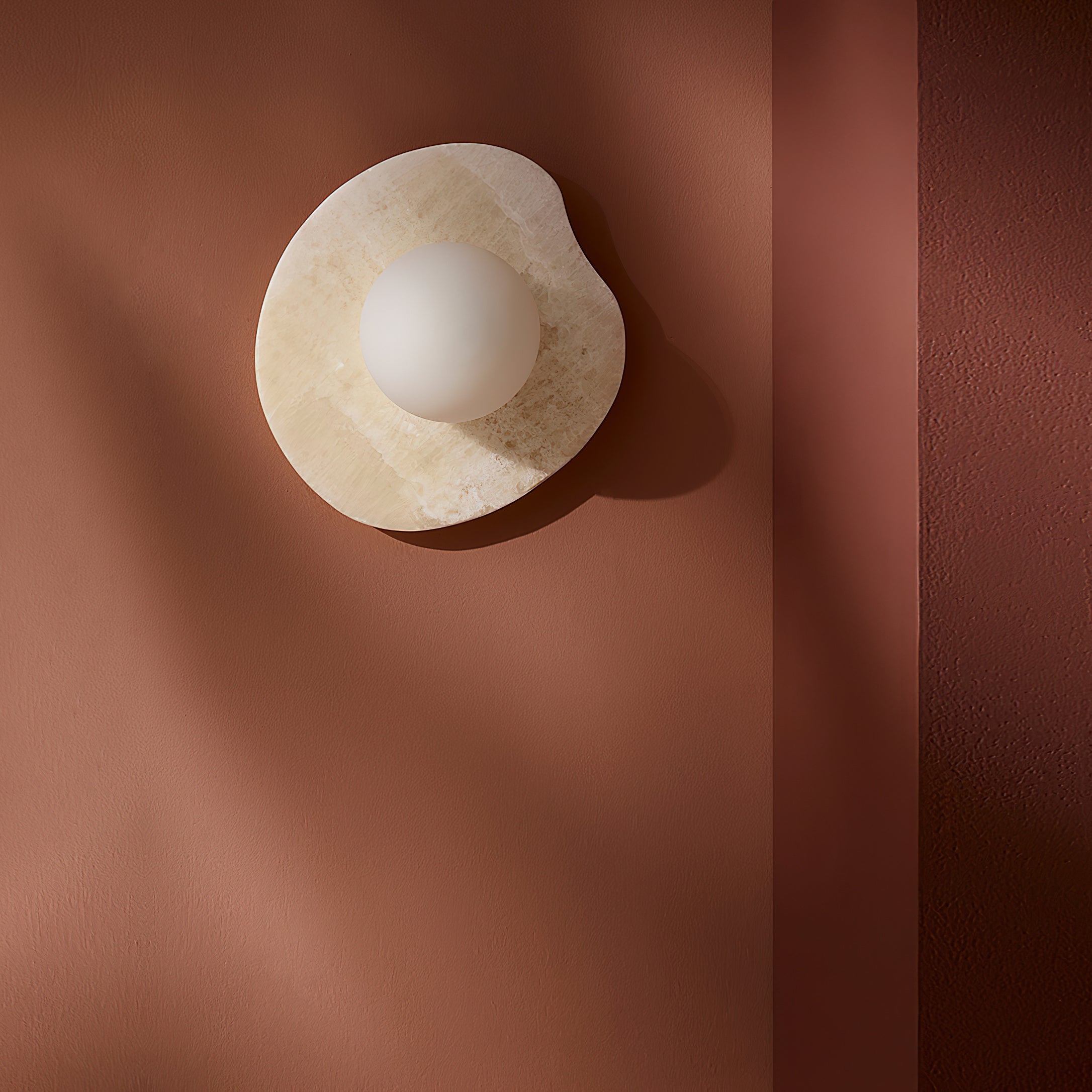Lyvyneth Modern Minimalist Onyx Nopal Wall Lamp - Lamp Copper