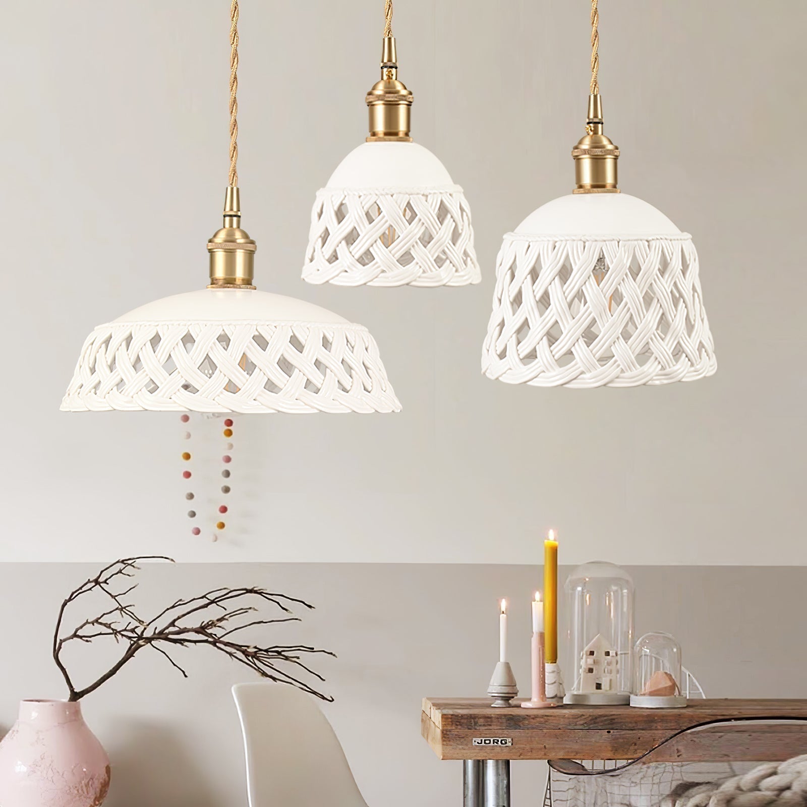 Openwork Ceramic Pendant Lamp - Letslighting