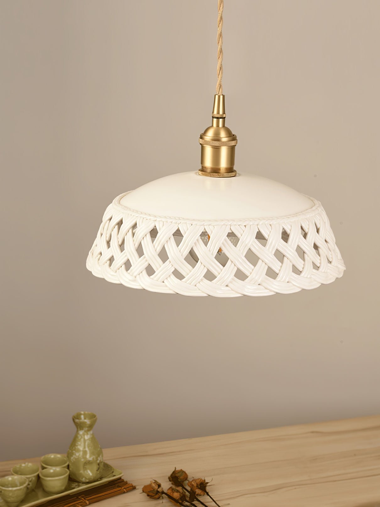 Openwork Ceramic Pendant Lamp - Letslighting
