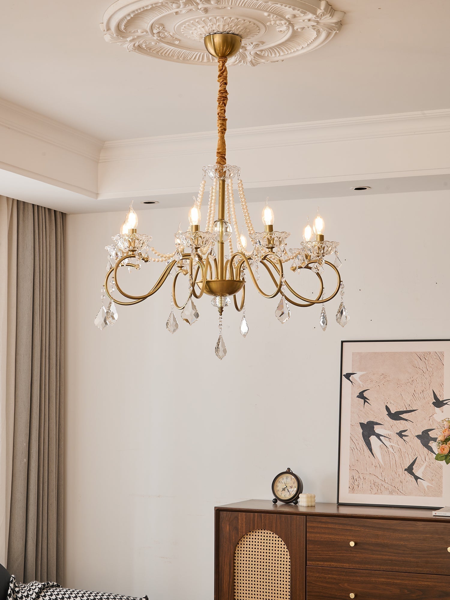Opulent Pearl Crystal Chandelier - Letslighting