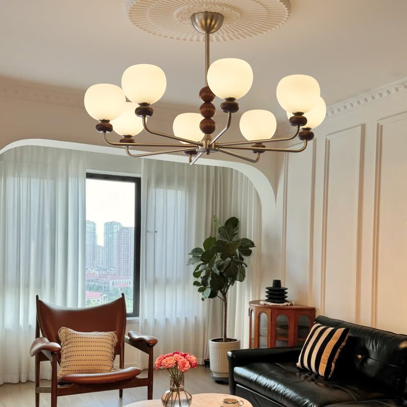 Orb Walnut Chandelier - Letslighting