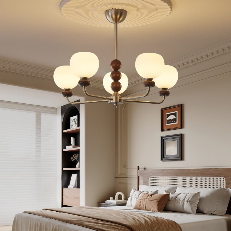 Orb Walnut Chandelier - Letslighting