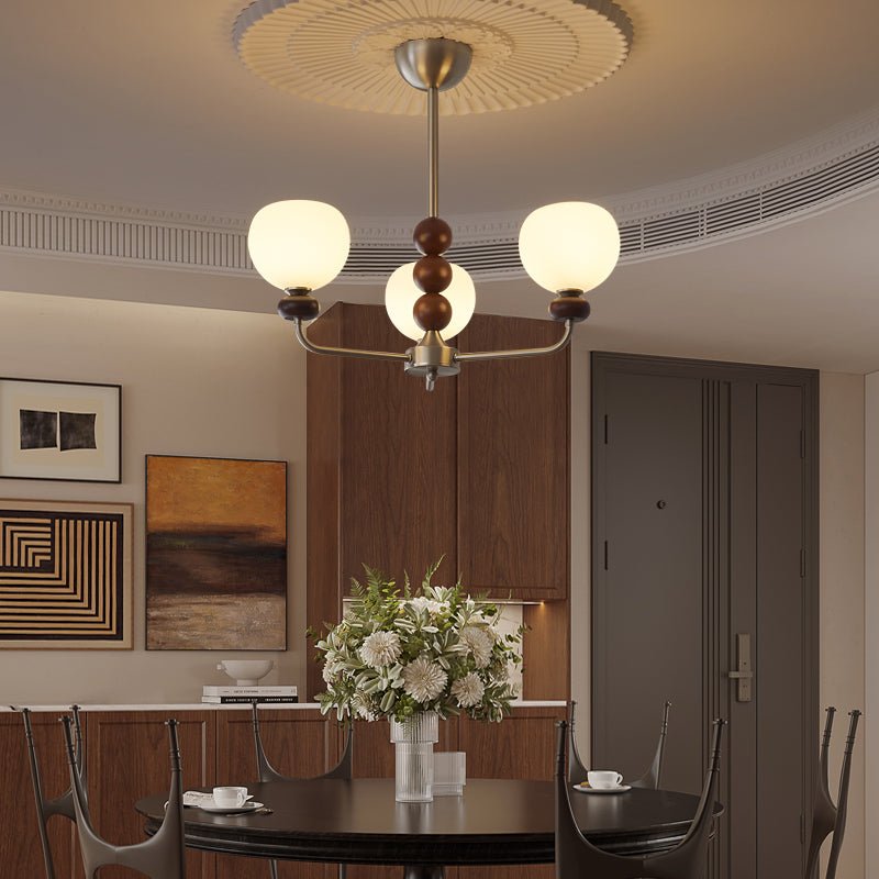Orb Walnut Chandelier - Letslighting