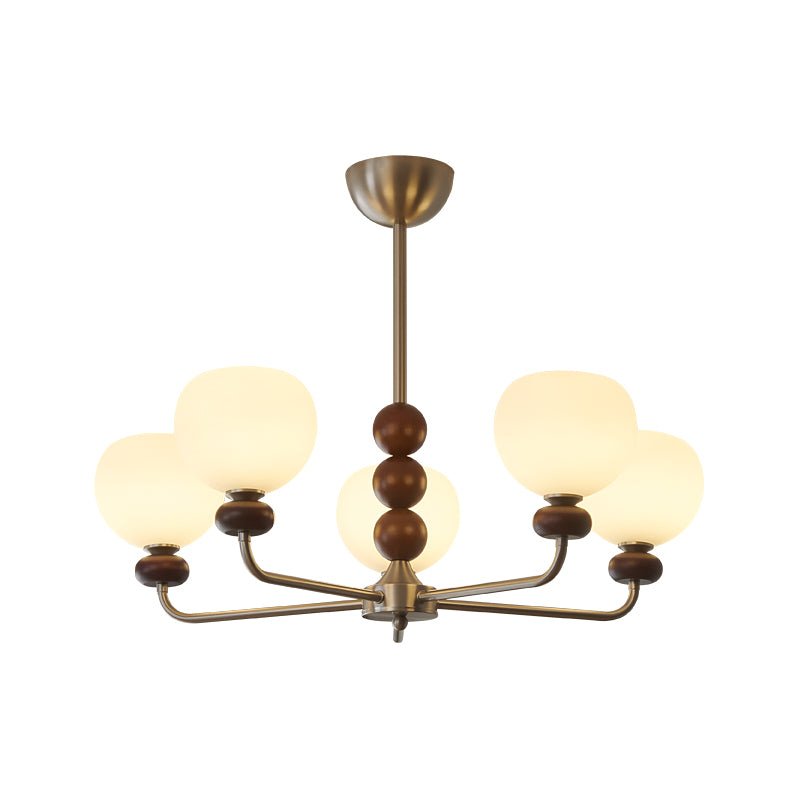 Orb Walnut Chandelier - Letslighting
