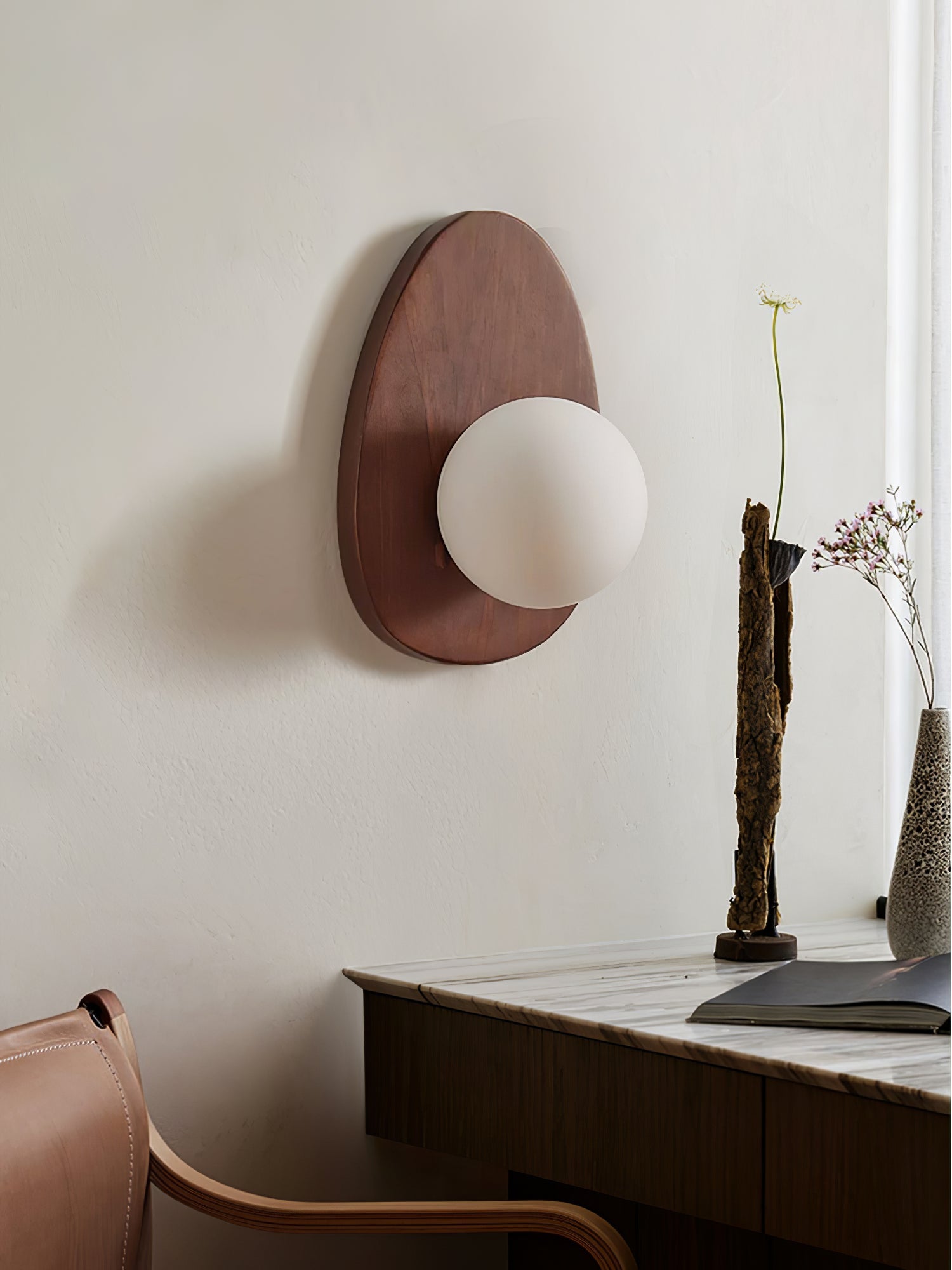 Orba Walnut Wall Lamp - Letslighting