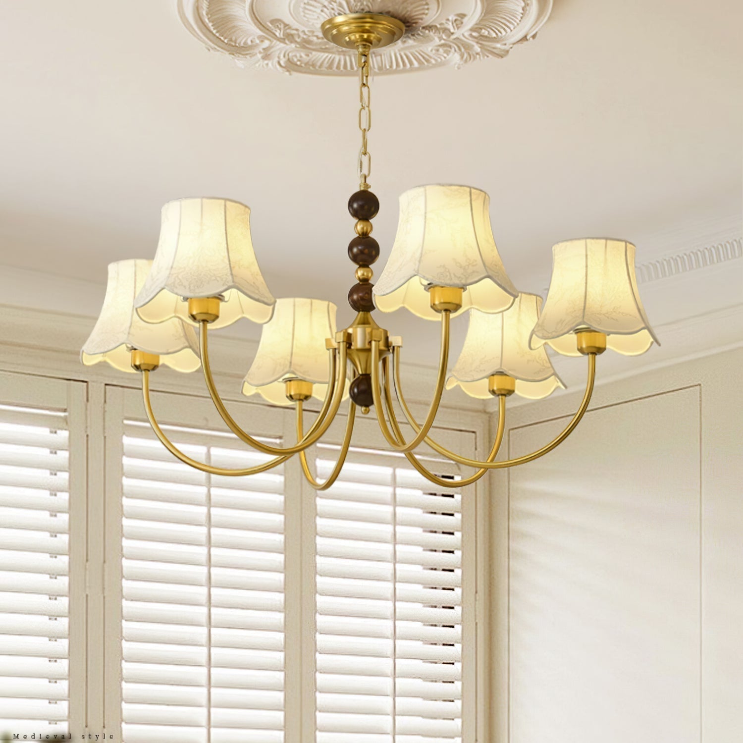 Orchid Chandelier Fabric Golden - Letslighting