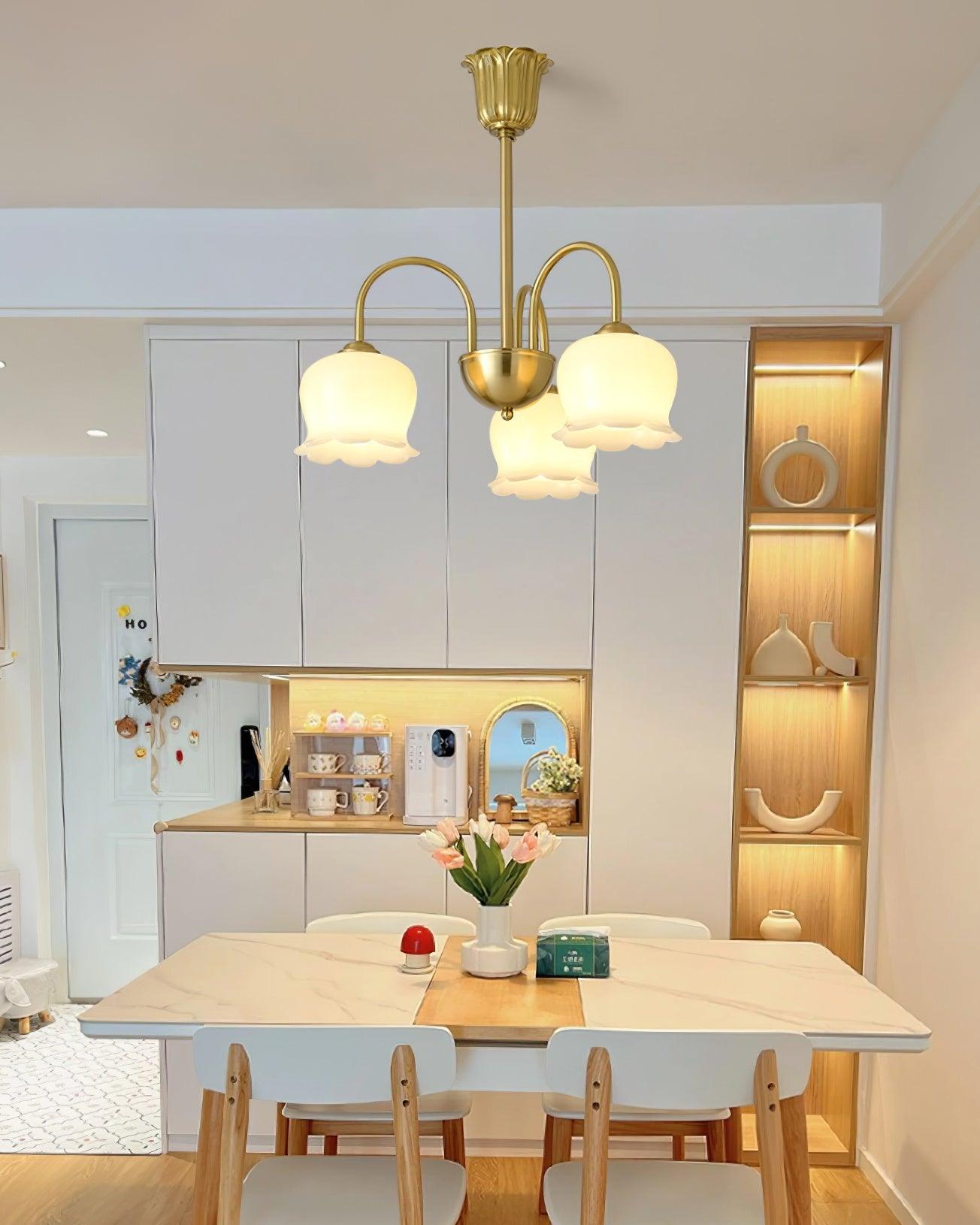 Orchids Brass Chandelier - Letslighting