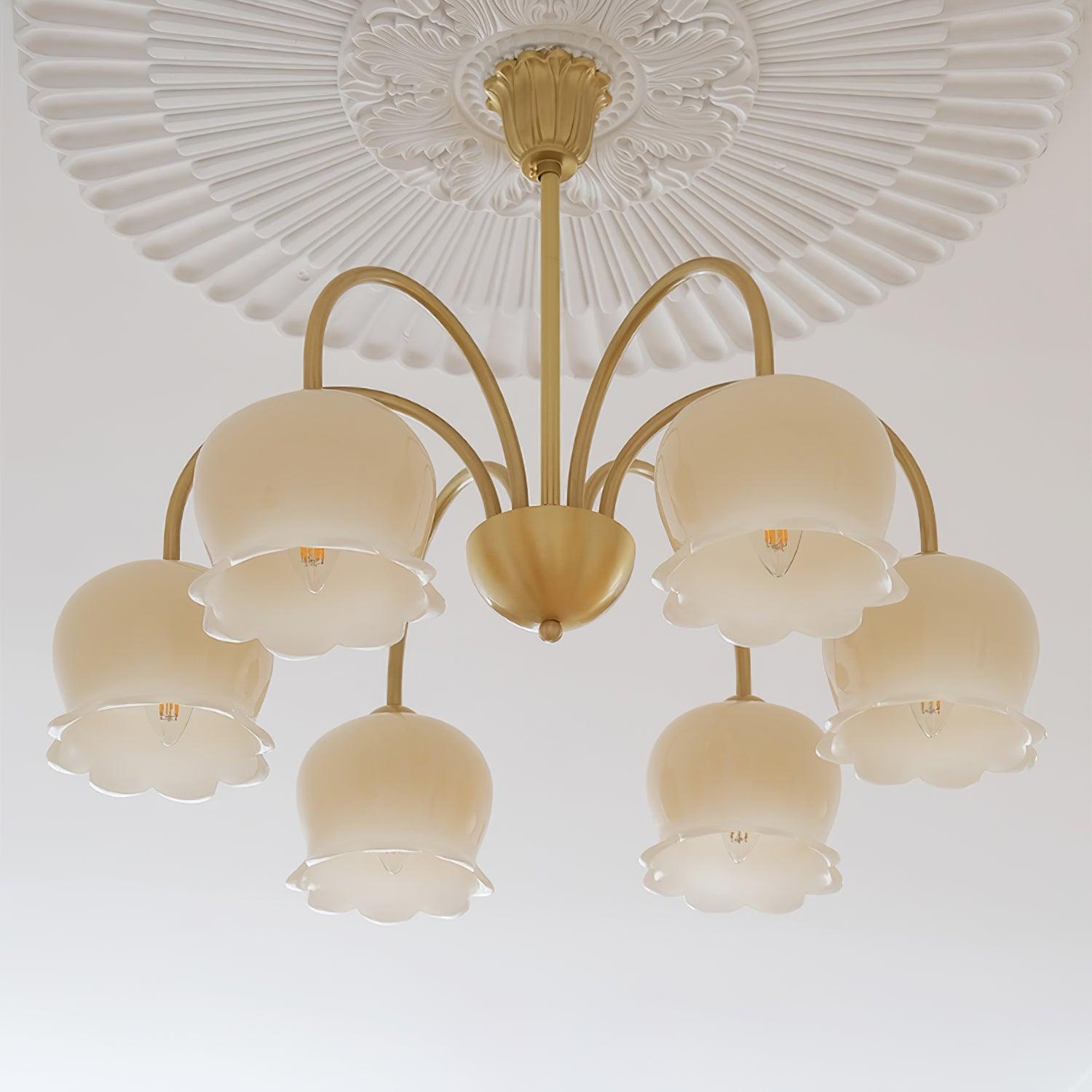 Orchids Brass Chandelier - Letslighting