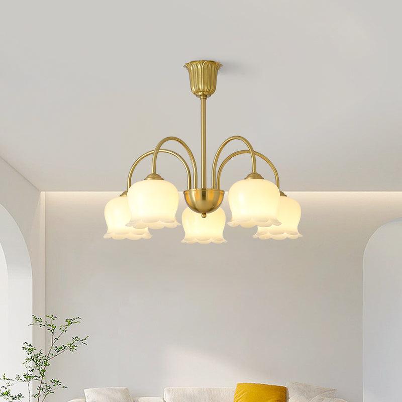 Orchids Brass Chandelier - Letslighting