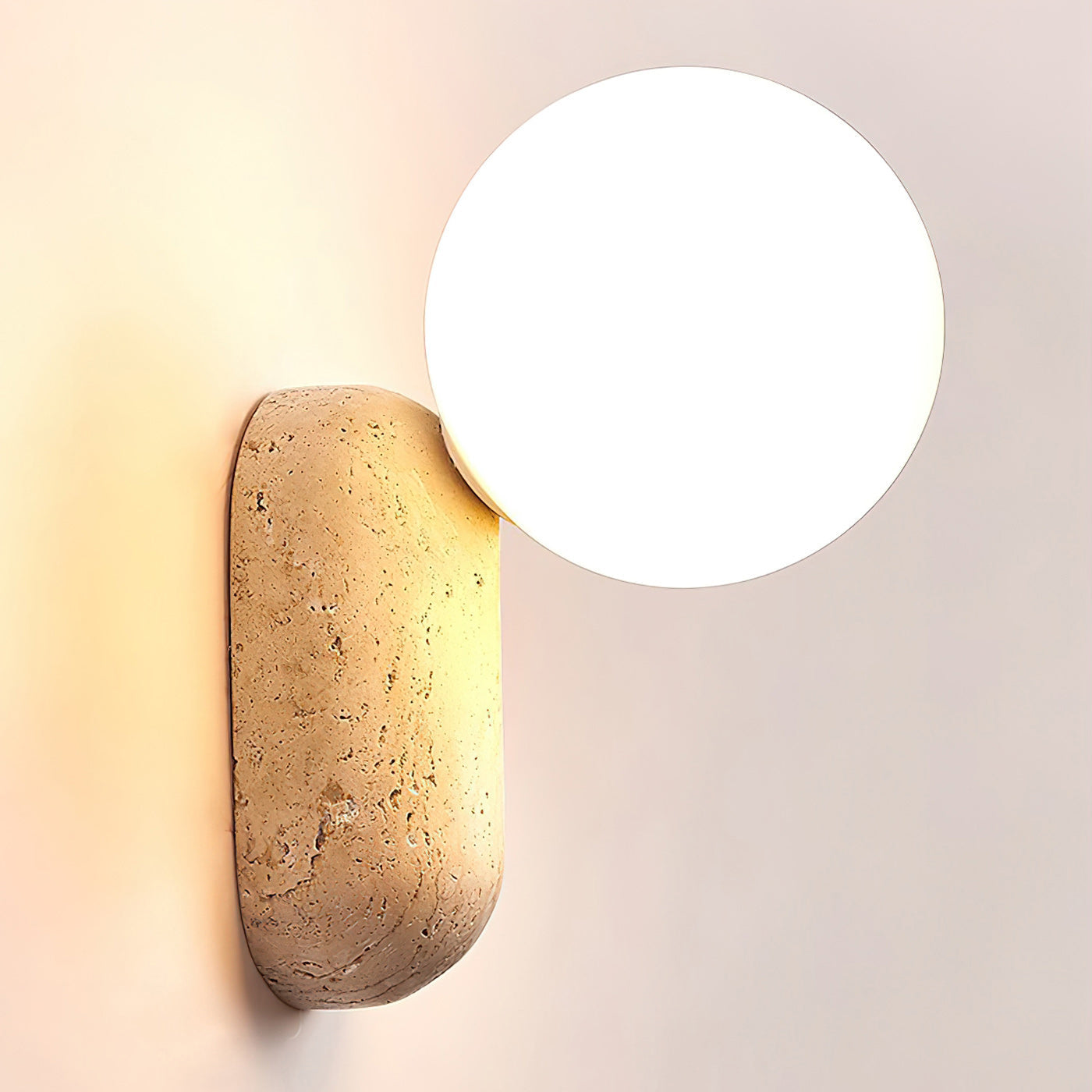 Colaeira Modern Minimalist Art Travertine Wall Lamp - Lamp Copper