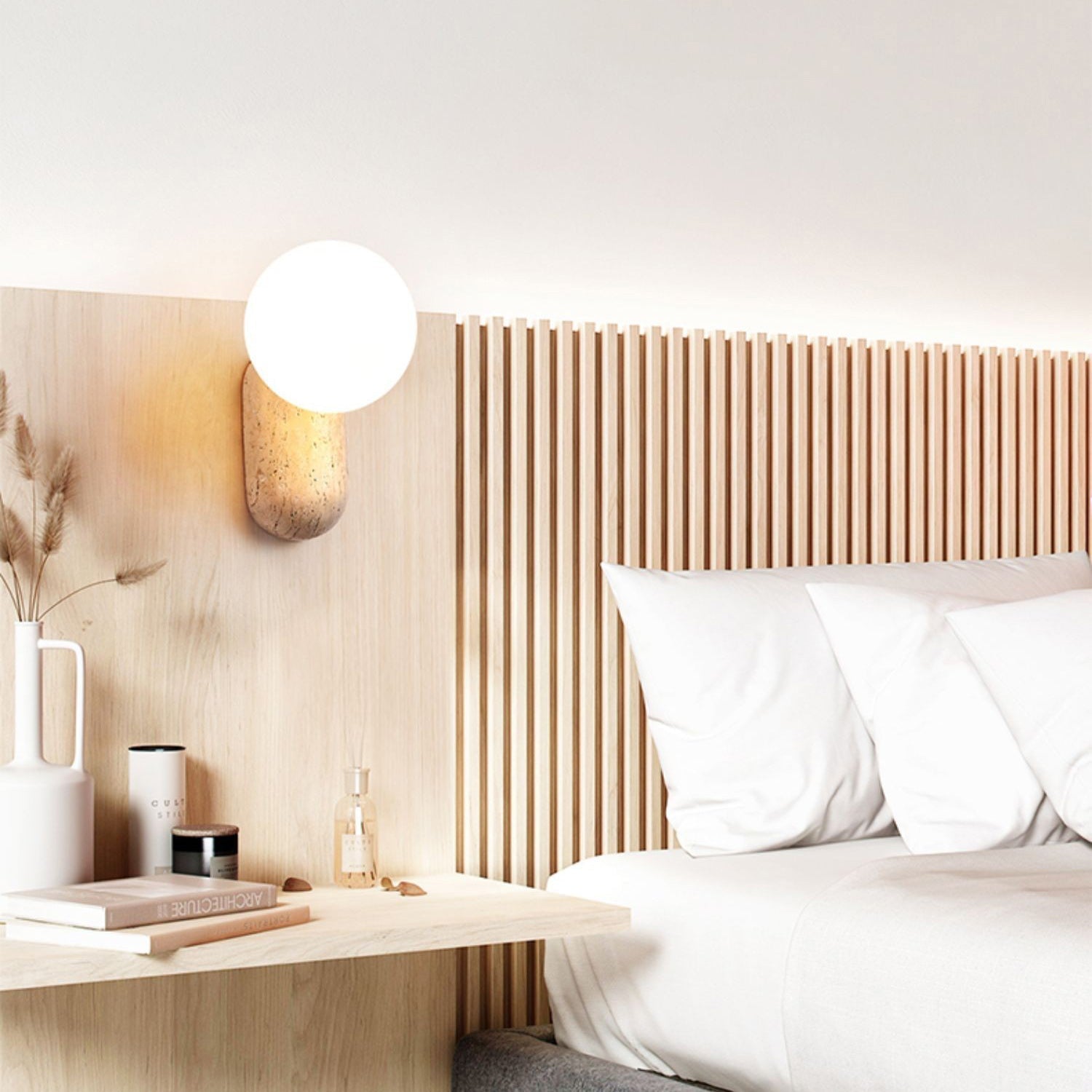 Colaeira Modern Minimalist Art Travertine Wall Lamp - Lamp Copper