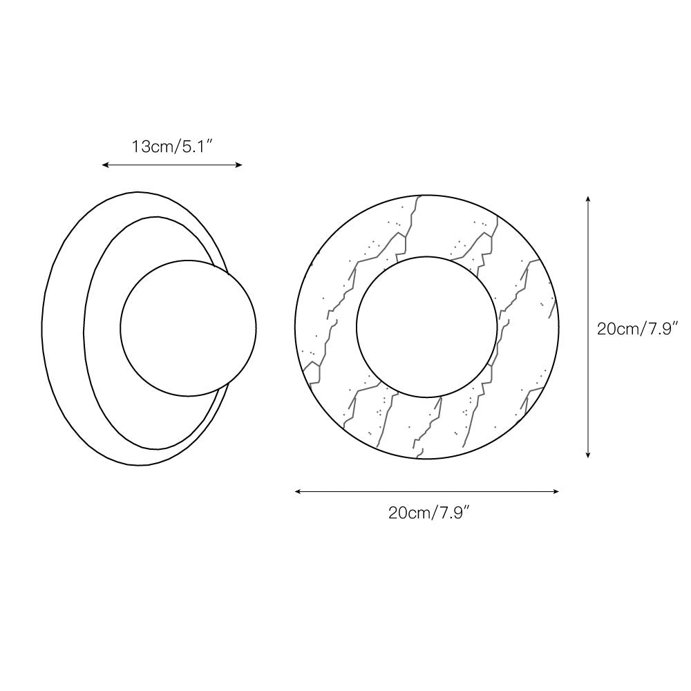 Uvinos Modern Minimalist Black Marble Sconce Wall Lamp - Lamp Copper