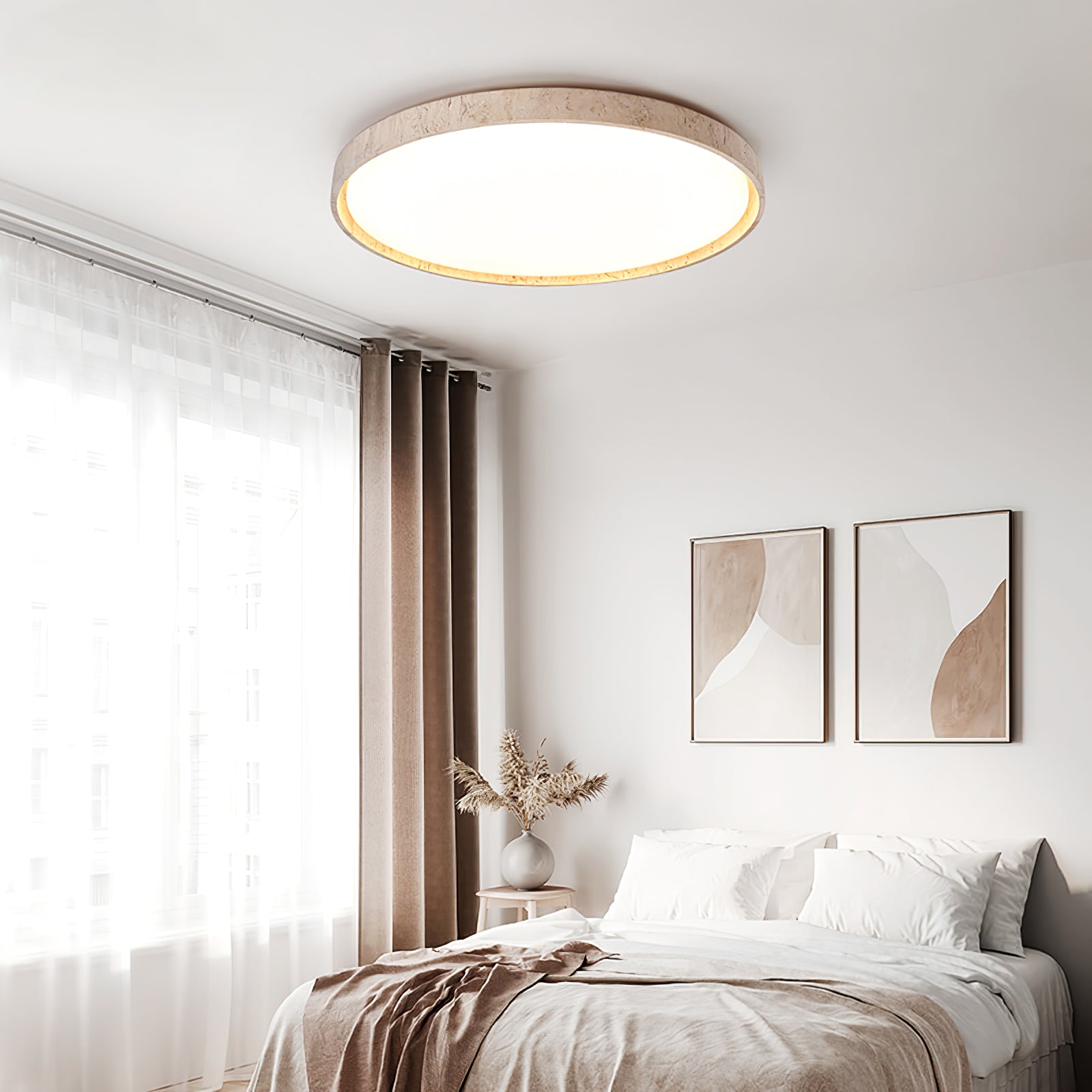 Kathy Travertine Round Ceiling Light - Letslighting