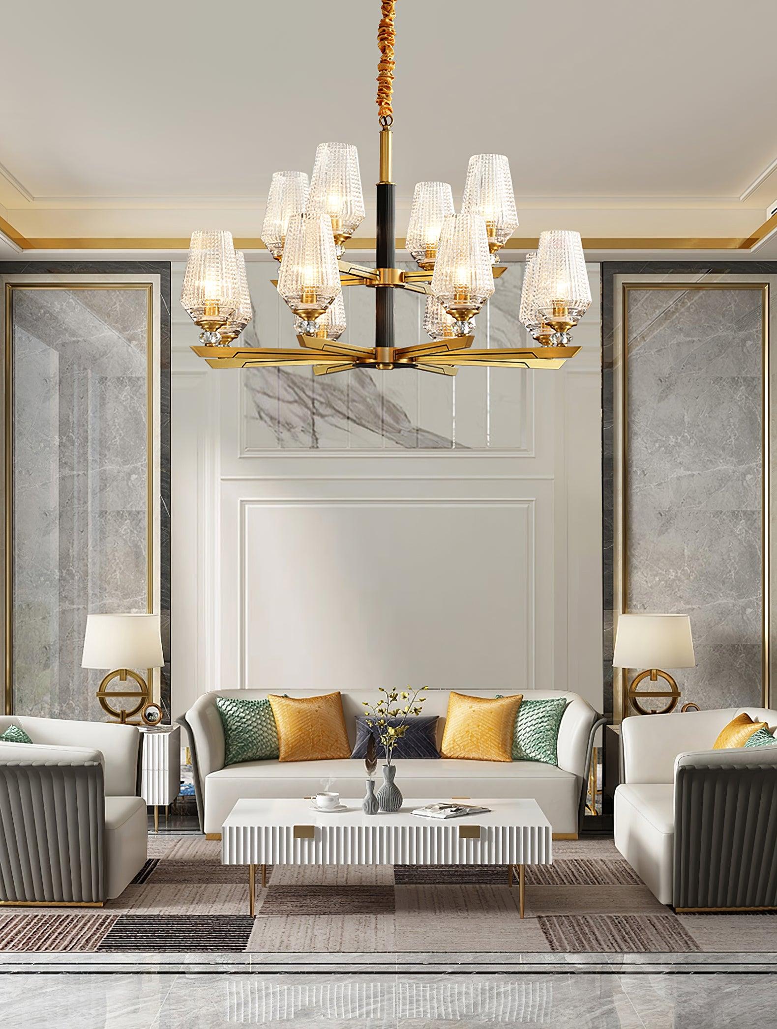 Orrefors Brass Chandelier - Letslighting