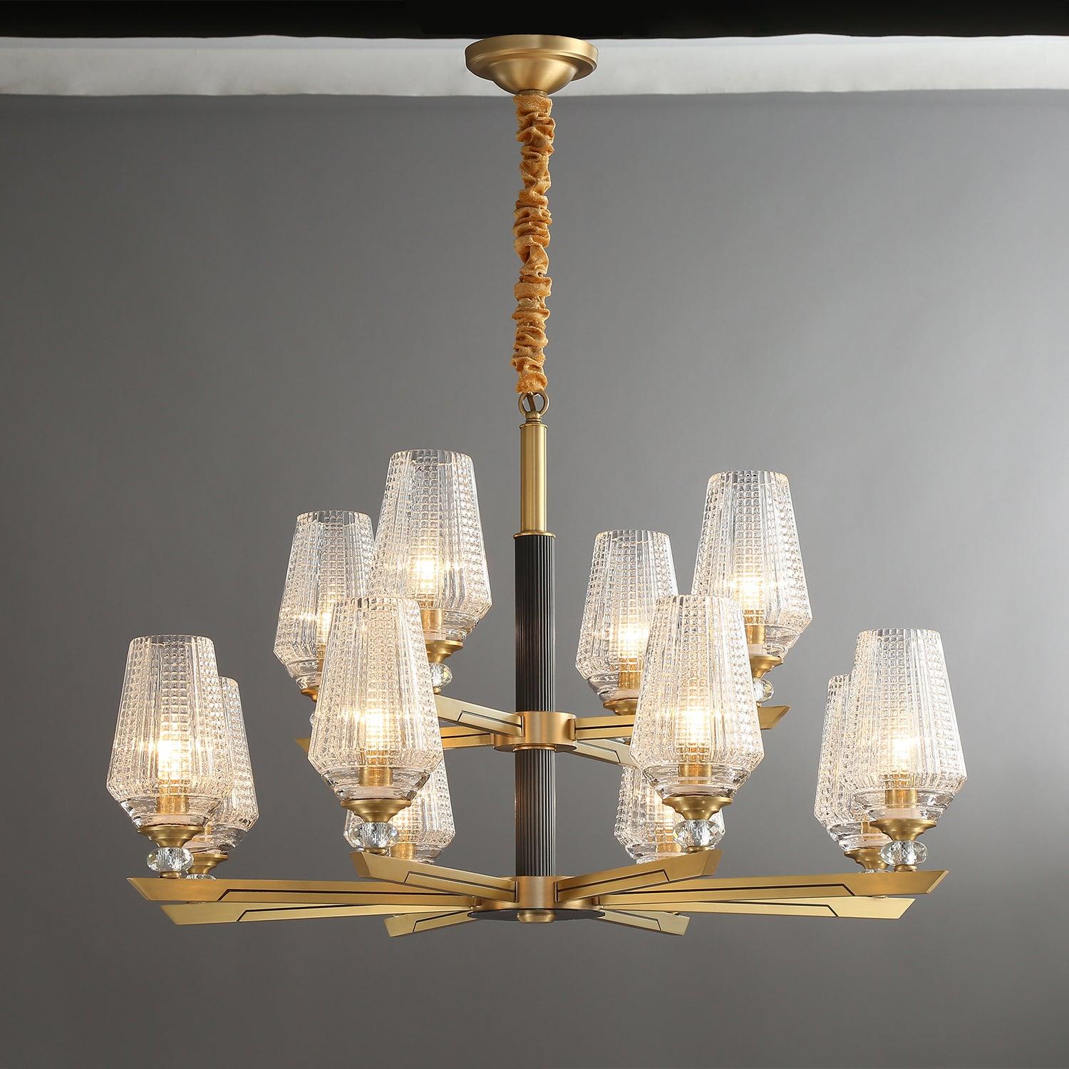 Orrefors Brass Chandelier - Letslighting