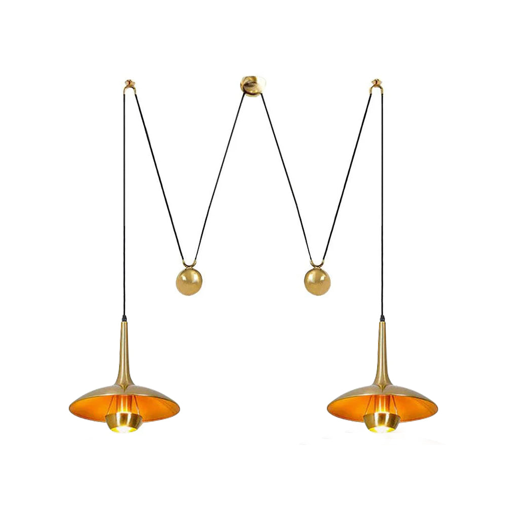 Pendant Lamp Adjustable Pulley Drop Chrome Finish Sleek Modern - Letslighting